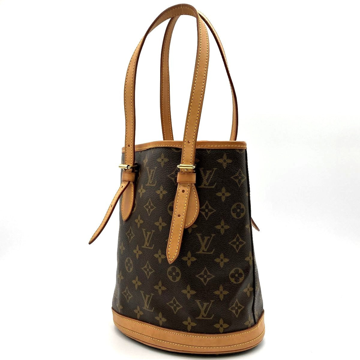 Louis Vuitton M42238 Bucket PM Tote Bag, Bucket-Shaped Bag, Monogram Canvas, Brown