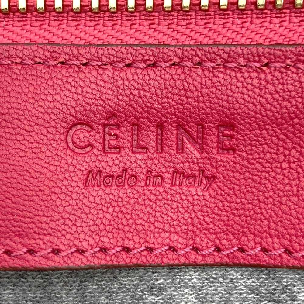 Celine Trio Shoulder Bag 0154, Crossbody, Dark Pink and Red Leather, High-End Brand