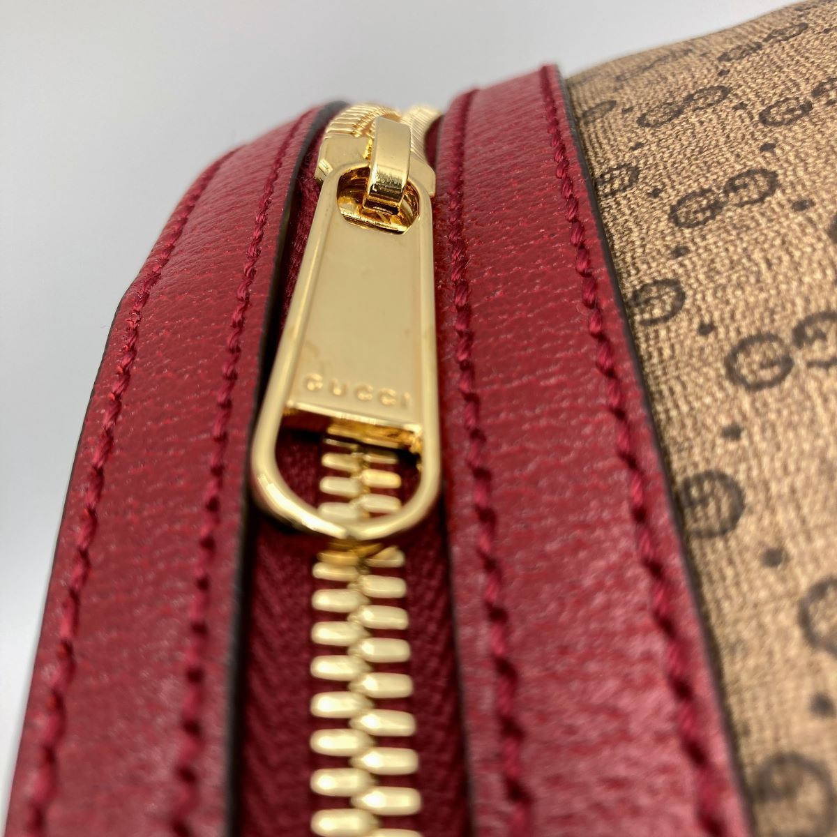 Gucci 647816 Doraemon Collaboration Backpack Mini GG Supreme PVC x Leather Brown Red
