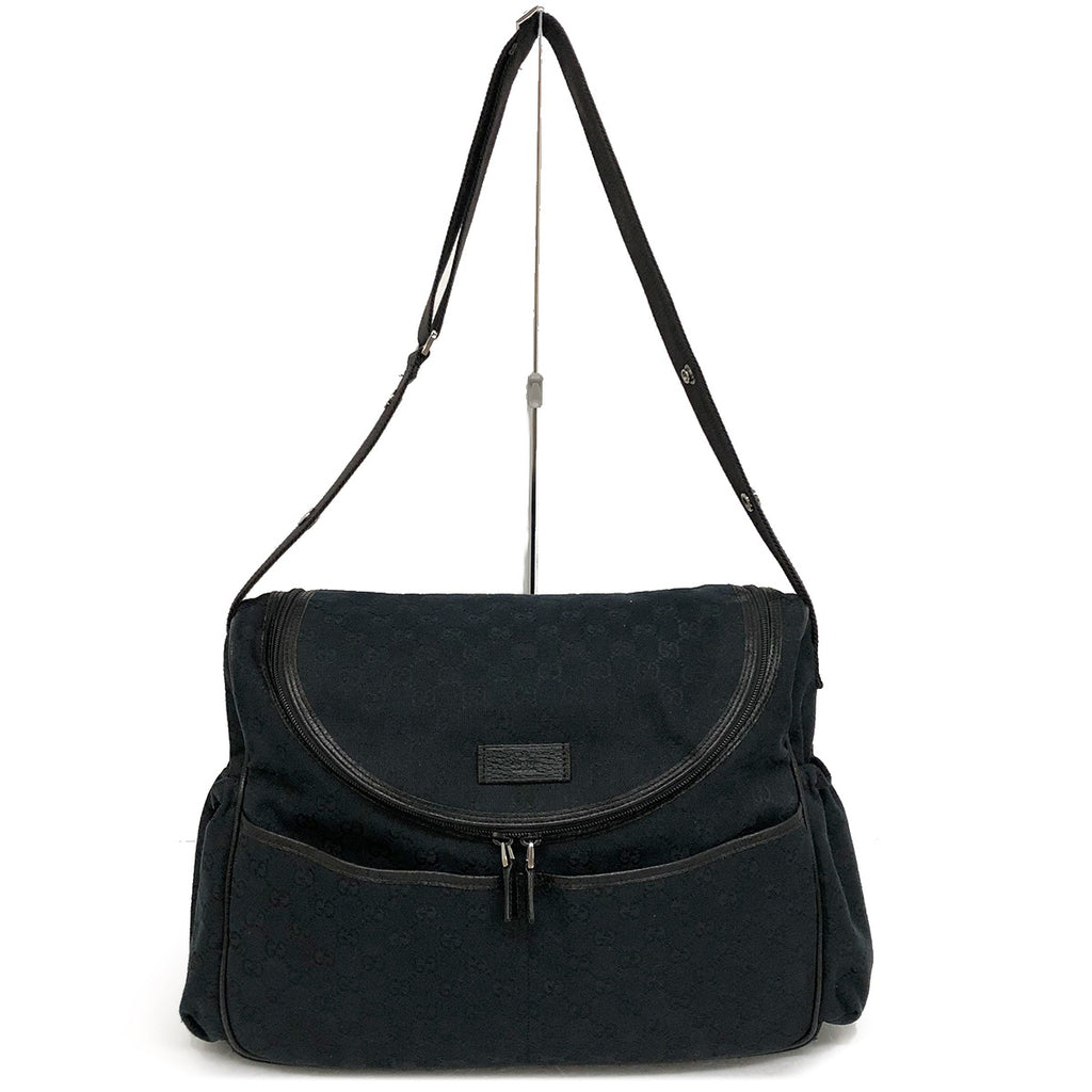 Gucci Mother's Bag, Shoulder Bag, Mom Bag, GG Canvas, Black, Stylish, Convenient, Pockets, Brand Name, 123326