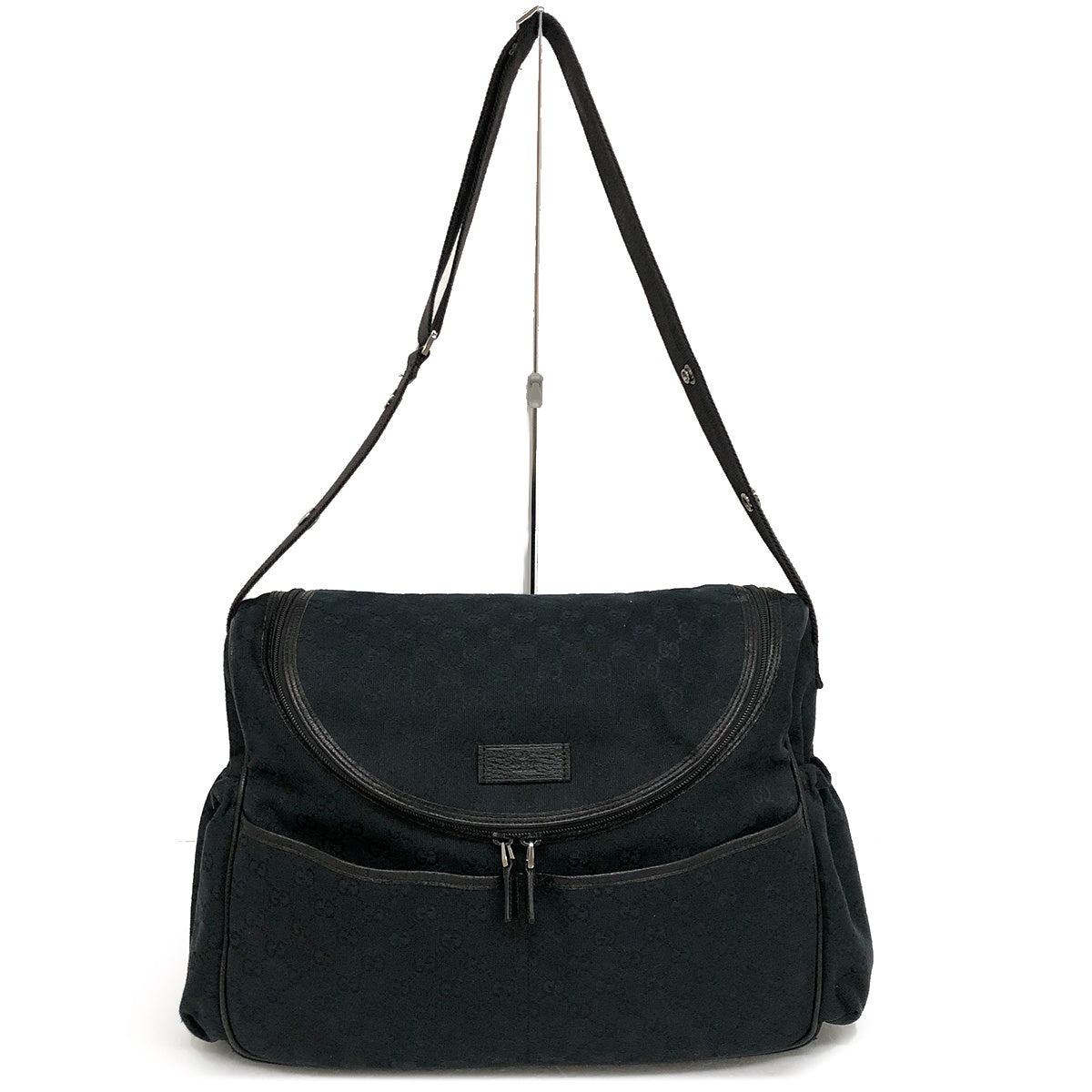 Gucci Mother's Bag, Shoulder Bag, Mom Bag, GG Canvas, Black, Stylish, Convenient, Pockets, Brand Name, 123326