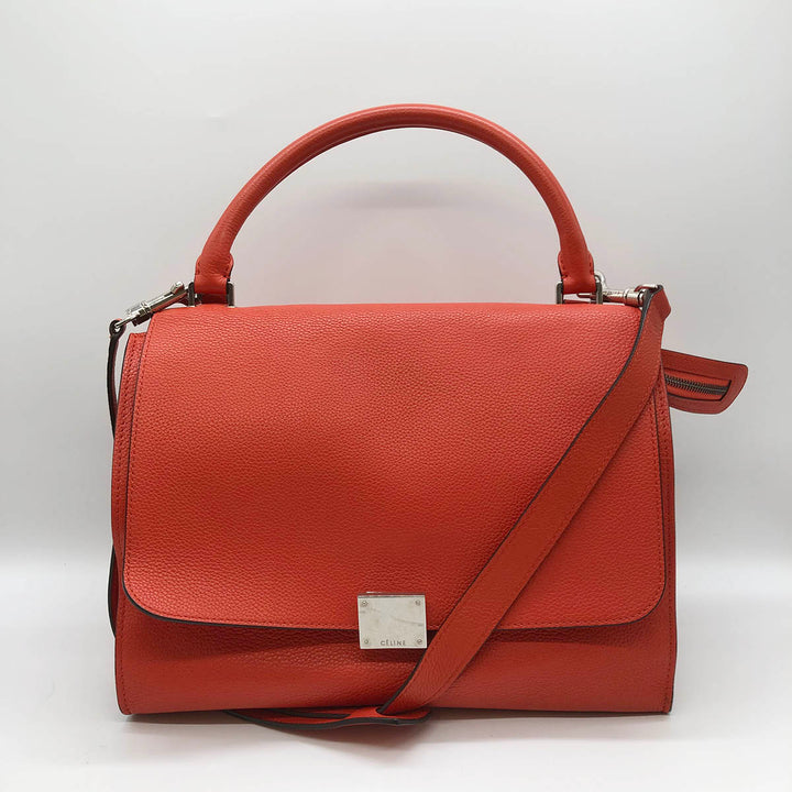 Celine Trapeze 2WAY Handbags Shoulder bags Leather Red