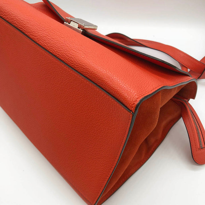 Celine Trapeze 2WAY Handbags Shoulder bags Leather Red