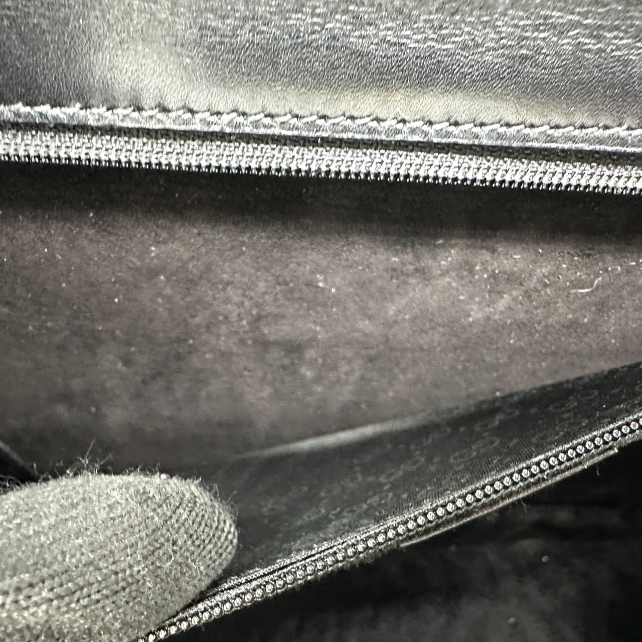 GUCCI 000 46 Bamboo Handbag Leather Black Old Gucci Vintage Women's