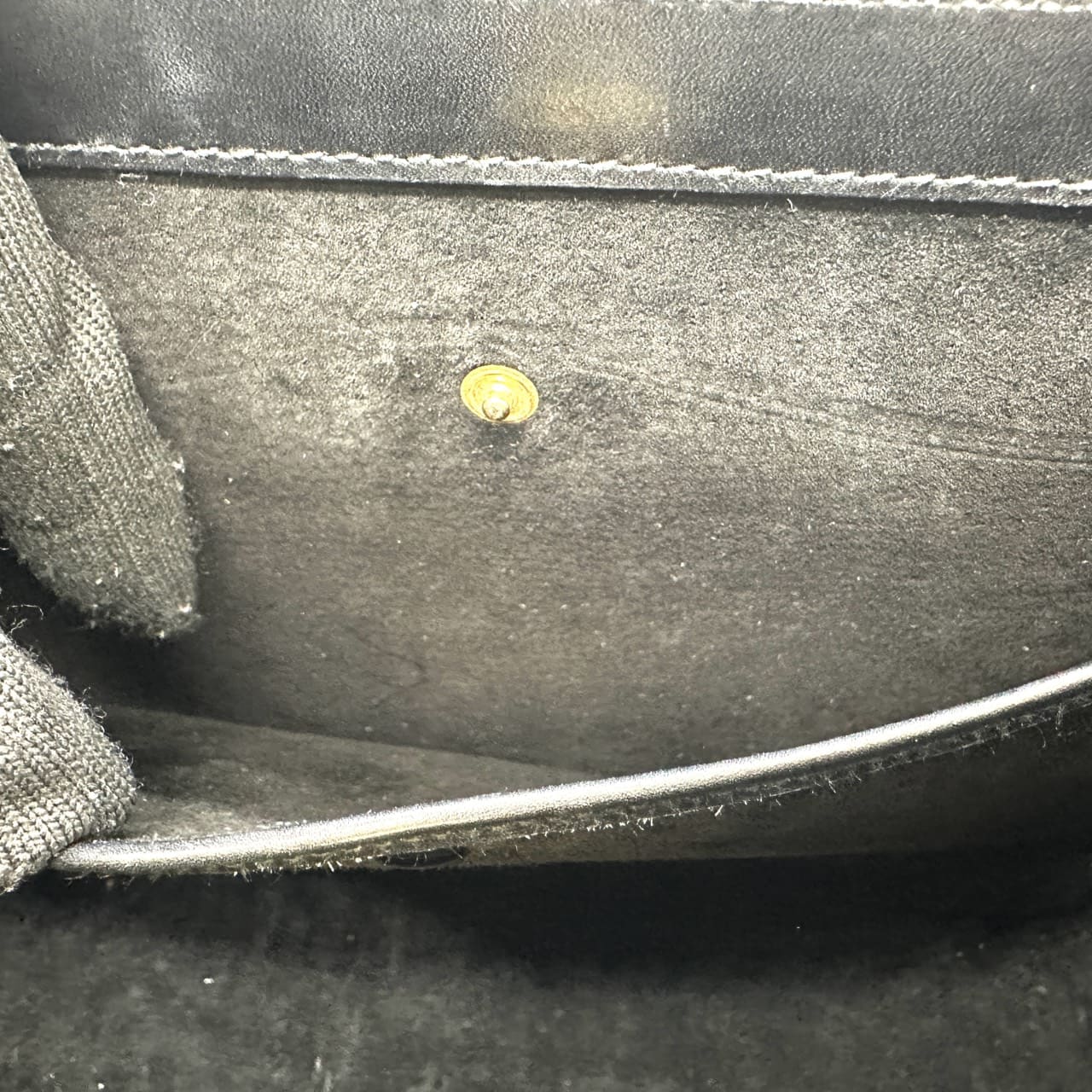 GUCCI 000 46 Bamboo Handbag Leather Black Old Gucci Vintage Women's