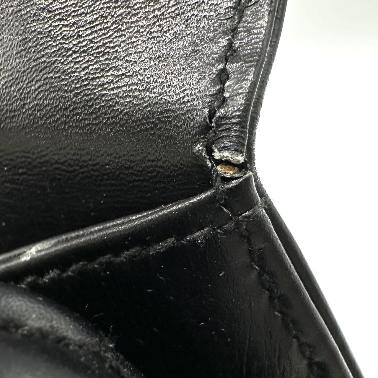 GUCCI 000 46 Bamboo Handbag Leather Black Old Gucci Vintage Women's