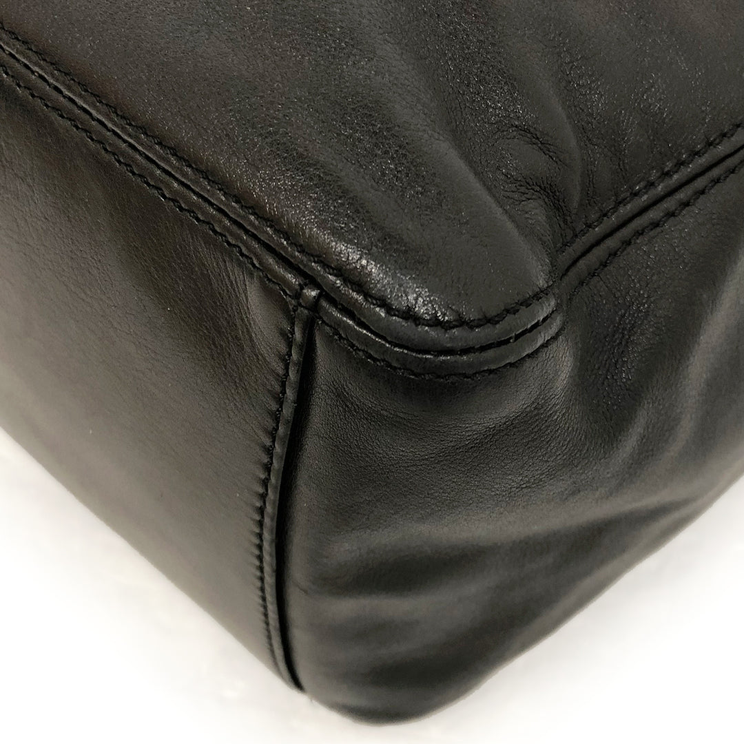 Chanel Coco Mark plastic chain tote bag in lambskin black