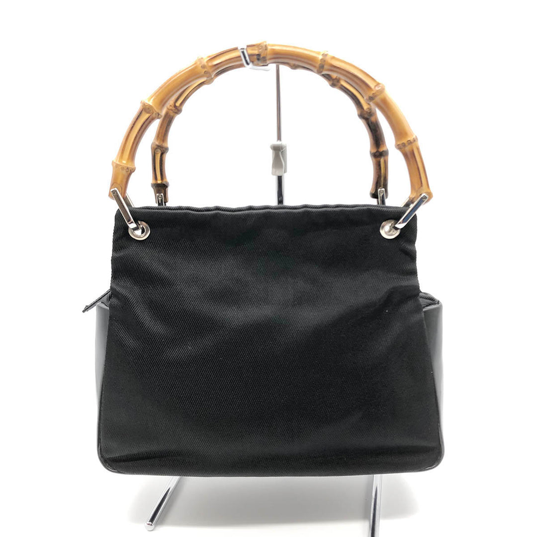Gucci 000 1014 Bamboo Handbags Black