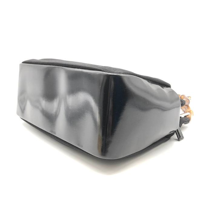 Gucci 000 1014 Bamboo Handbags Black