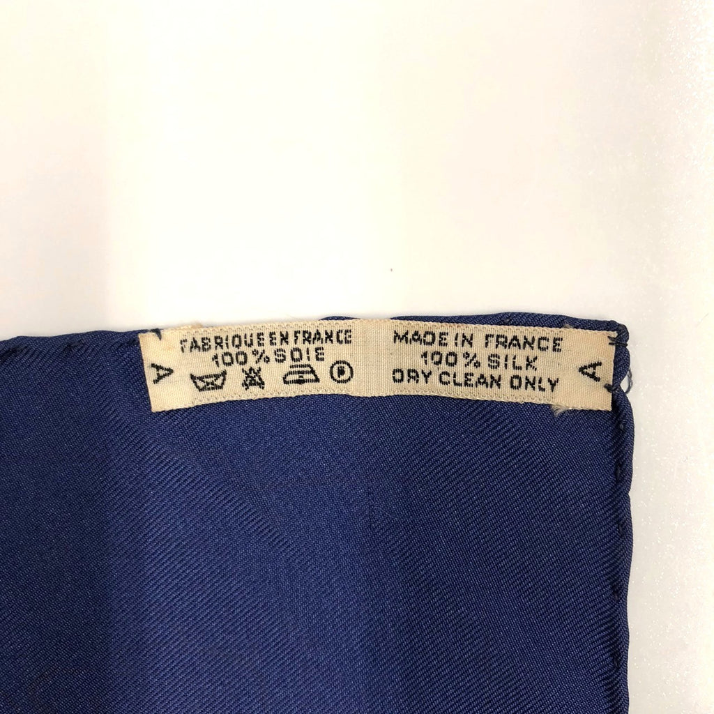 HERMES Carre 90 LA PROMENADE DE LONGCHAMPS (A Walk to Longchamp) Silk Scarf, Navy, Women's PRE-OWNED