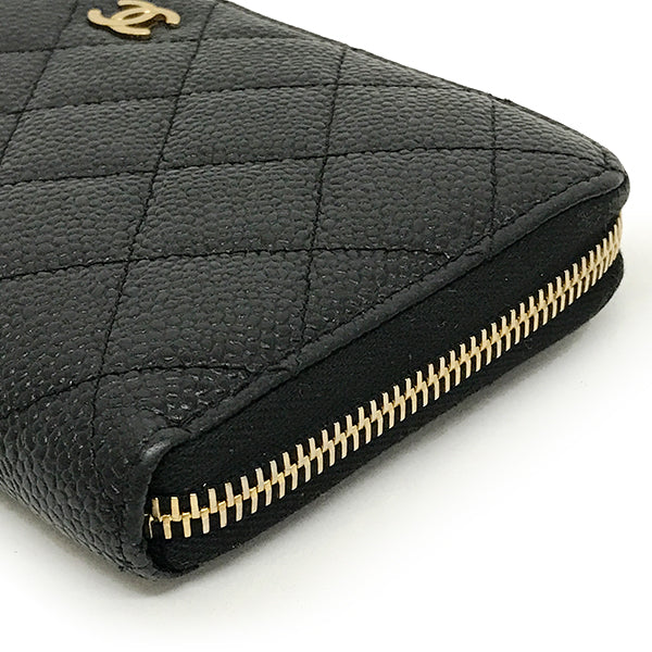 Chanel Wallet Matelasse Caviar Skin Coco mark Black