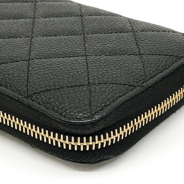 Chanel Wallet Matelasse Caviar Skin Coco mark Black