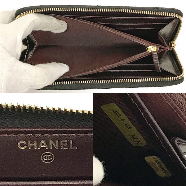 Chanel Wallet Matelasse Caviar Skin Coco mark Black