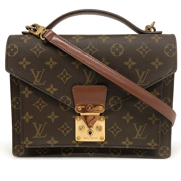 LV/Vuitton M51187 Monogram monogram shoulder bag handbag leather brown and beige width 26cm