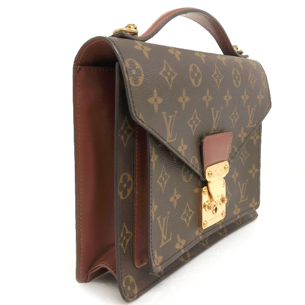 LV/Vuitton M51187 Monogram monogram shoulder bag handbag leather brown and beige width 26cm