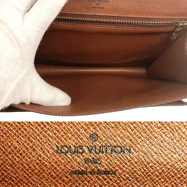 LV/Vuitton M51187 Monogram monogram shoulder bag handbag leather brown and beige width 26cm