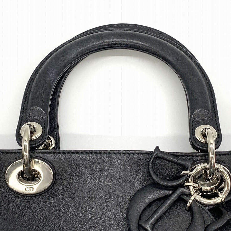 Dior 2016 Cruise Collection Paradise Series Diorissimo Handbag Shoulder Bag in Black Calf Leather for Women