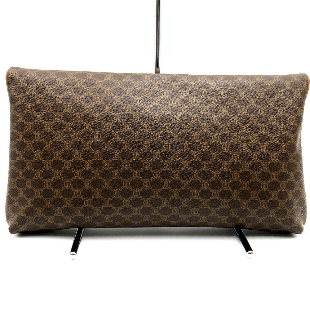 CELINE DM91 Clutch Bag, Second Bag, Pouch, Macadam PVC Leather, Brown, Women's & Men's Fashion
