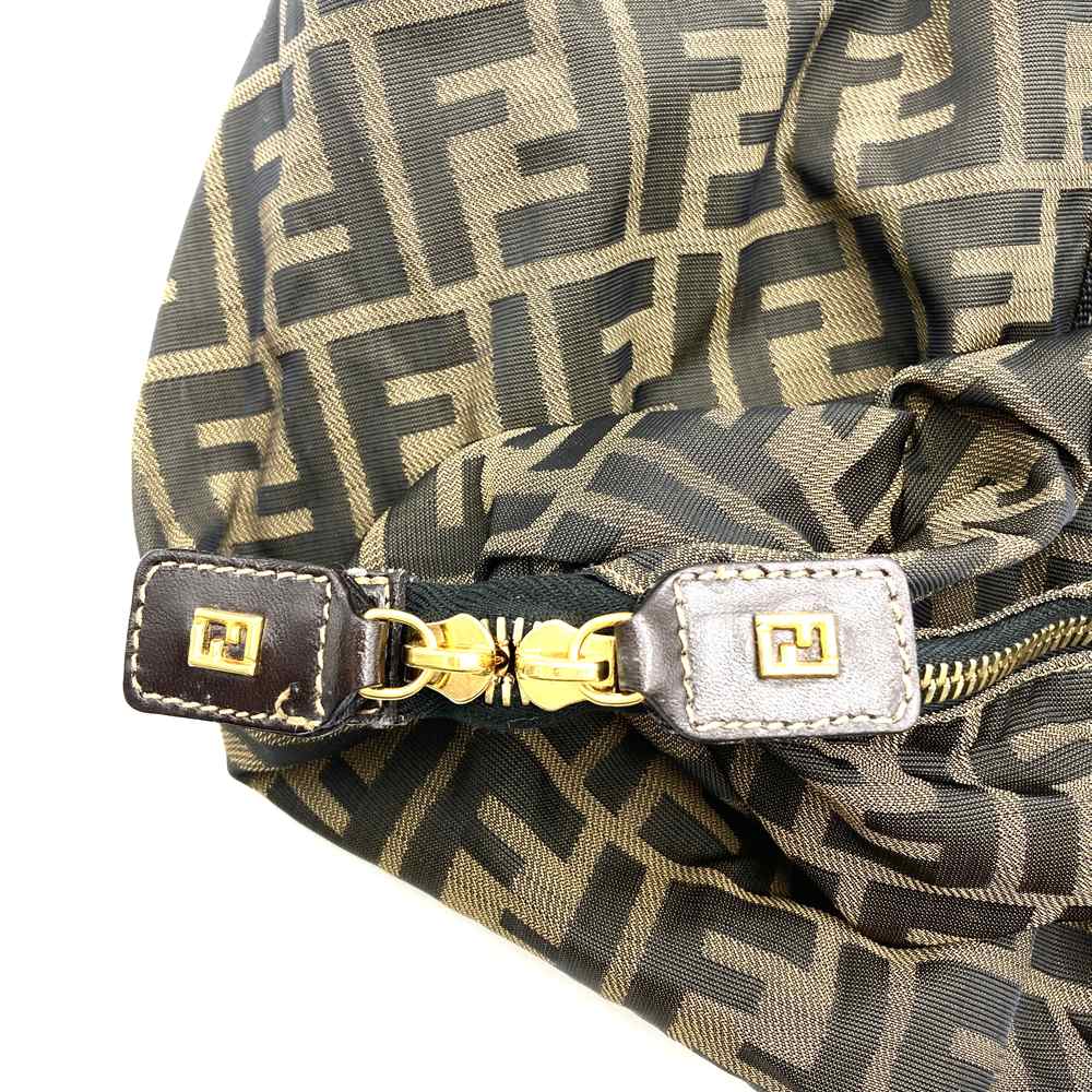 FENDI Zucca Boston bag in brown nylon for men and women