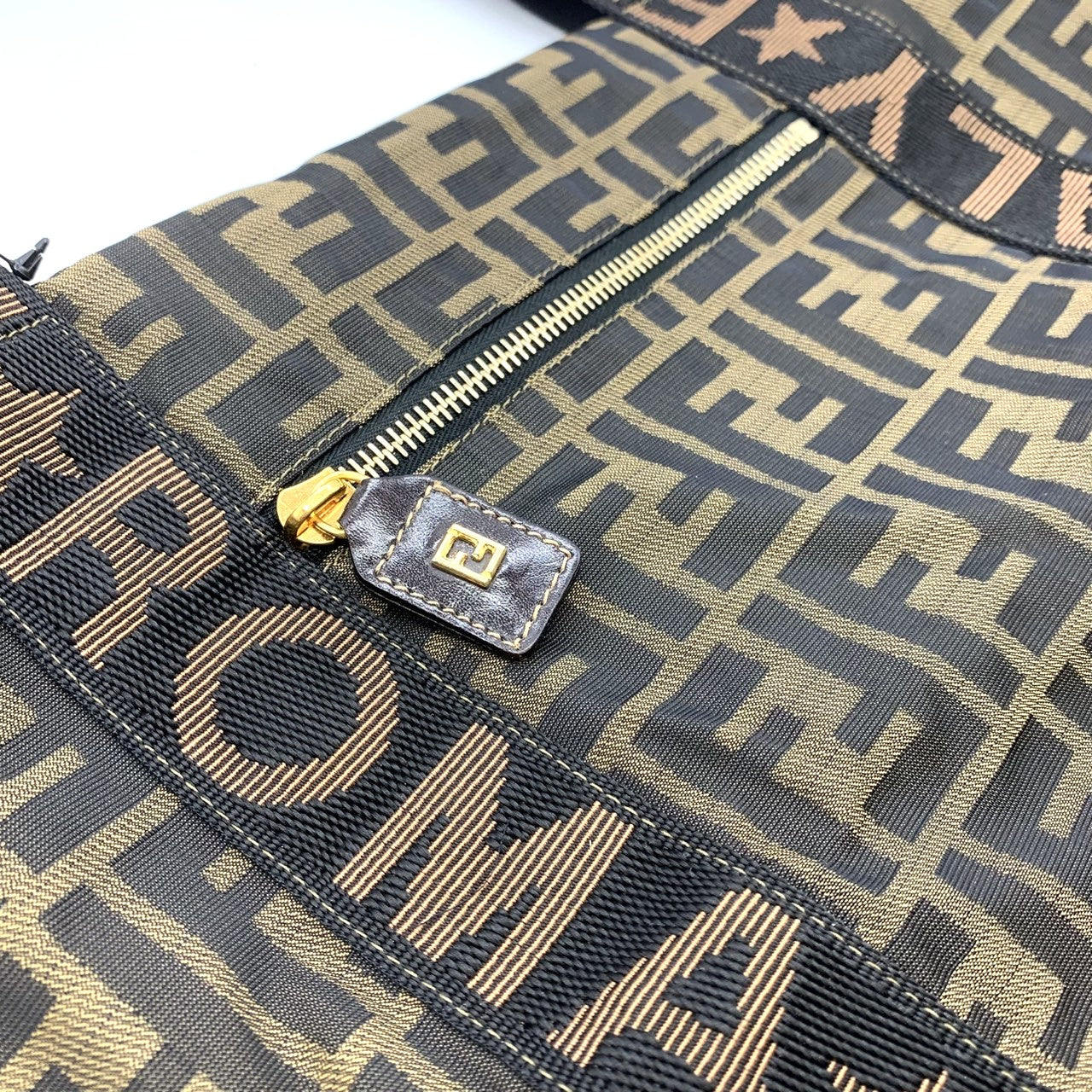 FENDI Zucca Boston bag in brown nylon for men and women