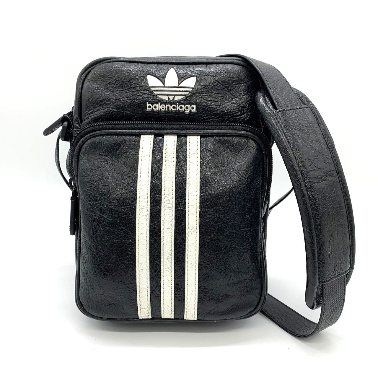 BALENCIAGA x adidas Collaboration Balenciaga Adidas Small Messenger Bag/Crossbody/Shoulder Bag Black 721850