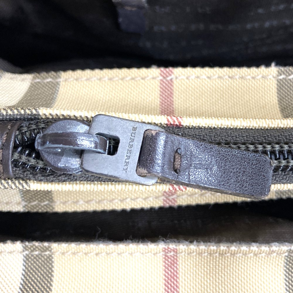 BURBERRY Burberry Tote Bag Handbag Beige Nova Check Nylon Leather Women's