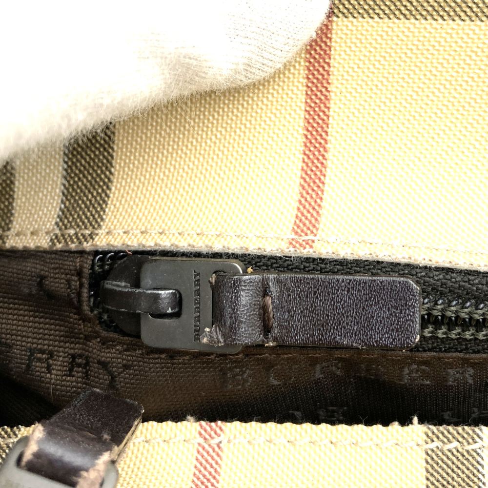 BURBERRY Burberry Tote Bag Handbag Beige Nova Check Nylon Leather Women's