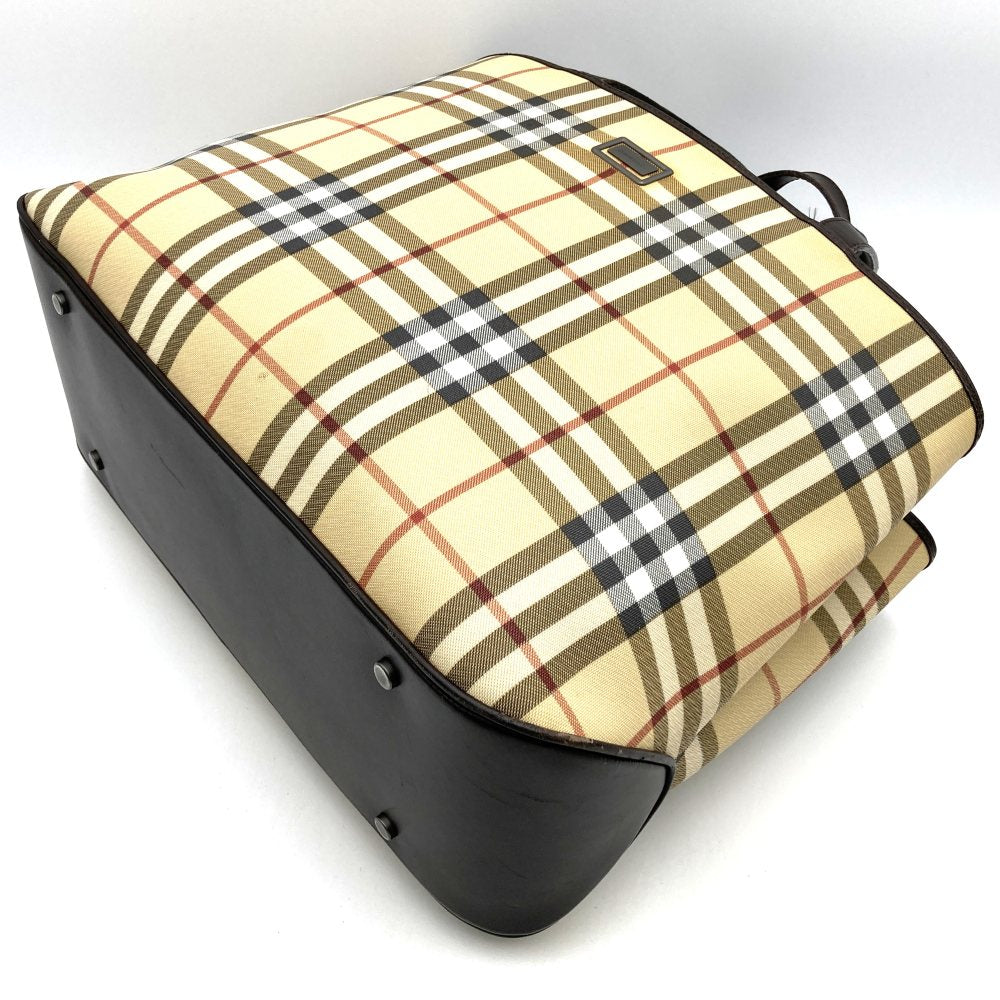 BURBERRY Burberry Tote Bag Handbag Beige Nova Check Nylon Leather Women's