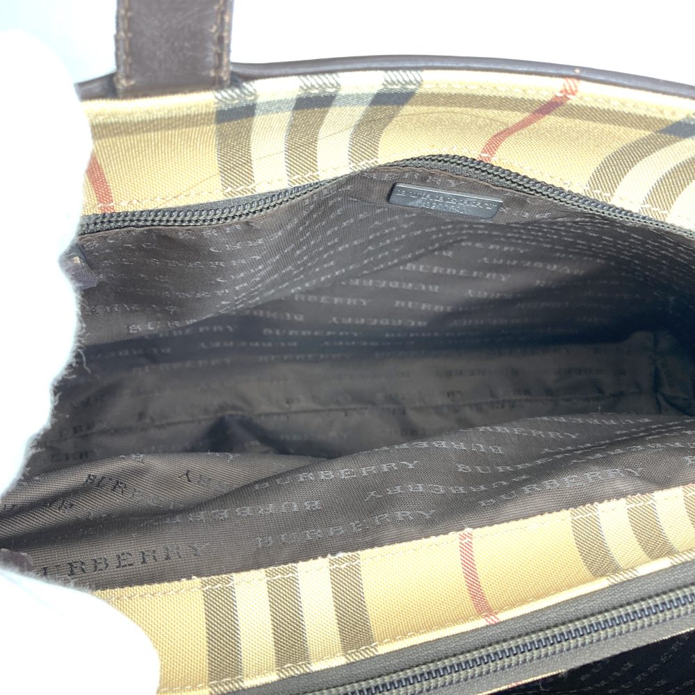 BURBERRY Burberry Tote Bag Handbag Beige Nova Check Nylon Leather Women's