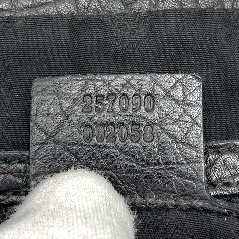 GUCCI 257090 Handbag Shoulder Bag with Bamboo Braided Handle and Leather in Black for Women