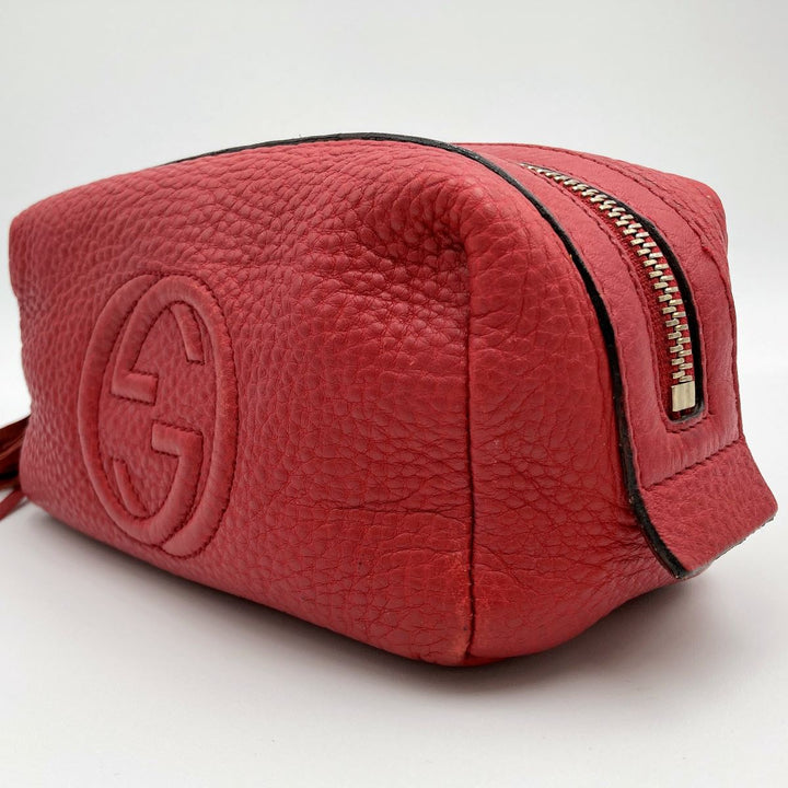 Gucci 308636 Soho Pouch Calf Red