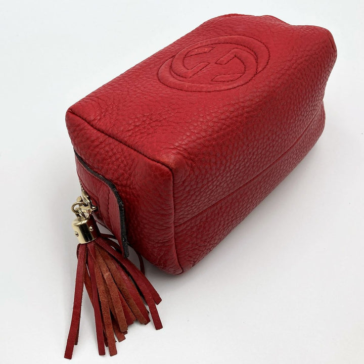 Gucci 308636 Soho Pouch Calf Red