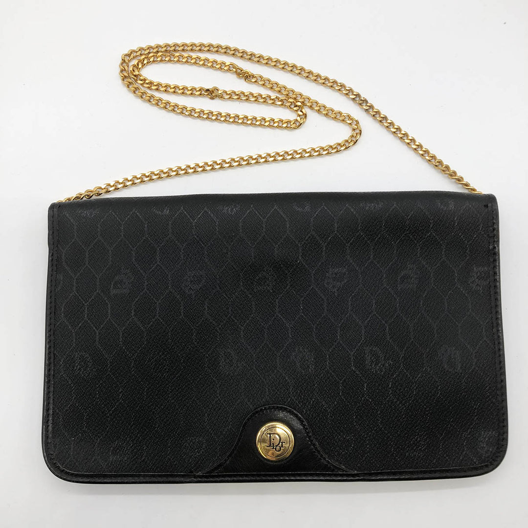 Dior Shoulder bags PVC Honeycomb Gold Chain Black
