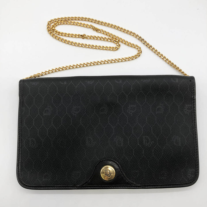 Dior Shoulder bags PVC Honeycomb Gold Chain Black