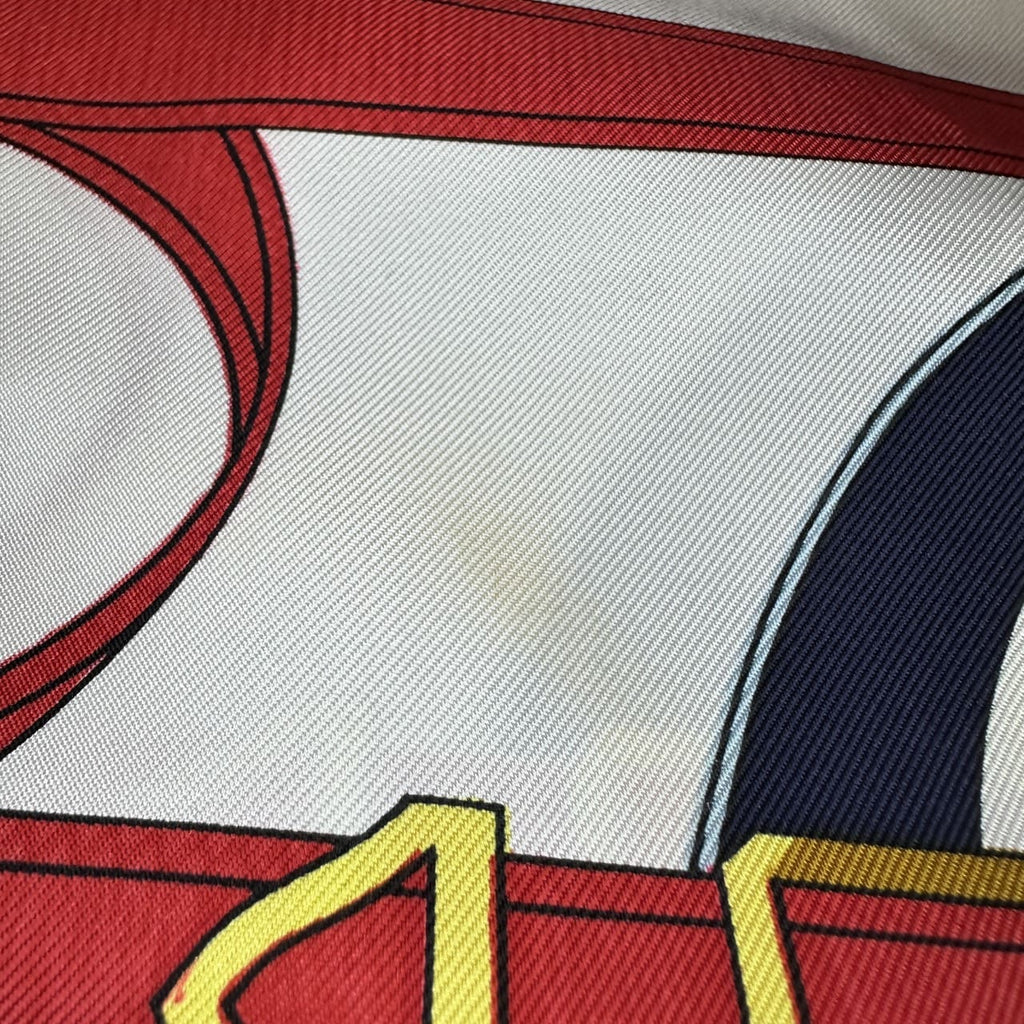 HERMES Carre 90 Eperon dor (Golden Spur) Silk Scarf, Navy, Women's PRE-OWNED