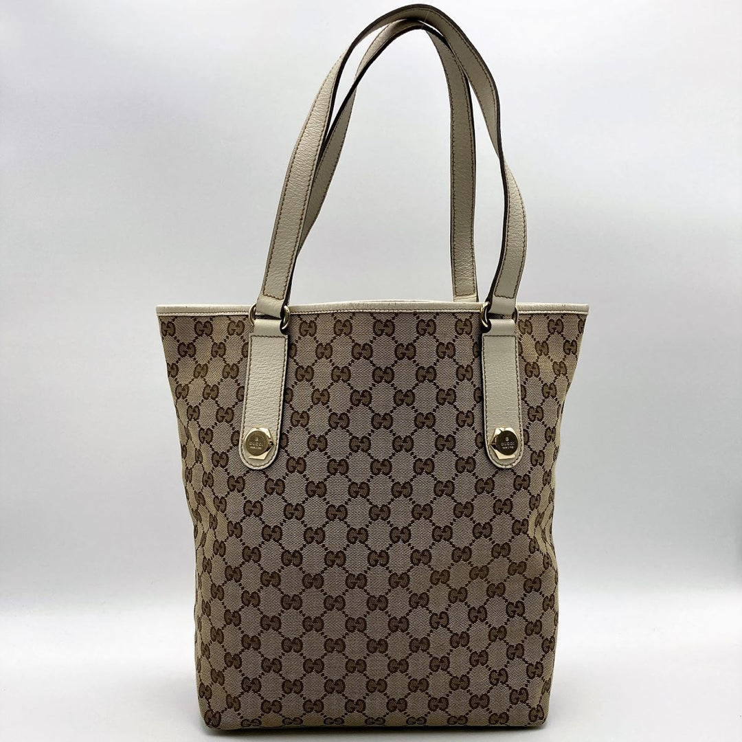 Gucci 153009 GG Shoulder bags Canvas Brown×White