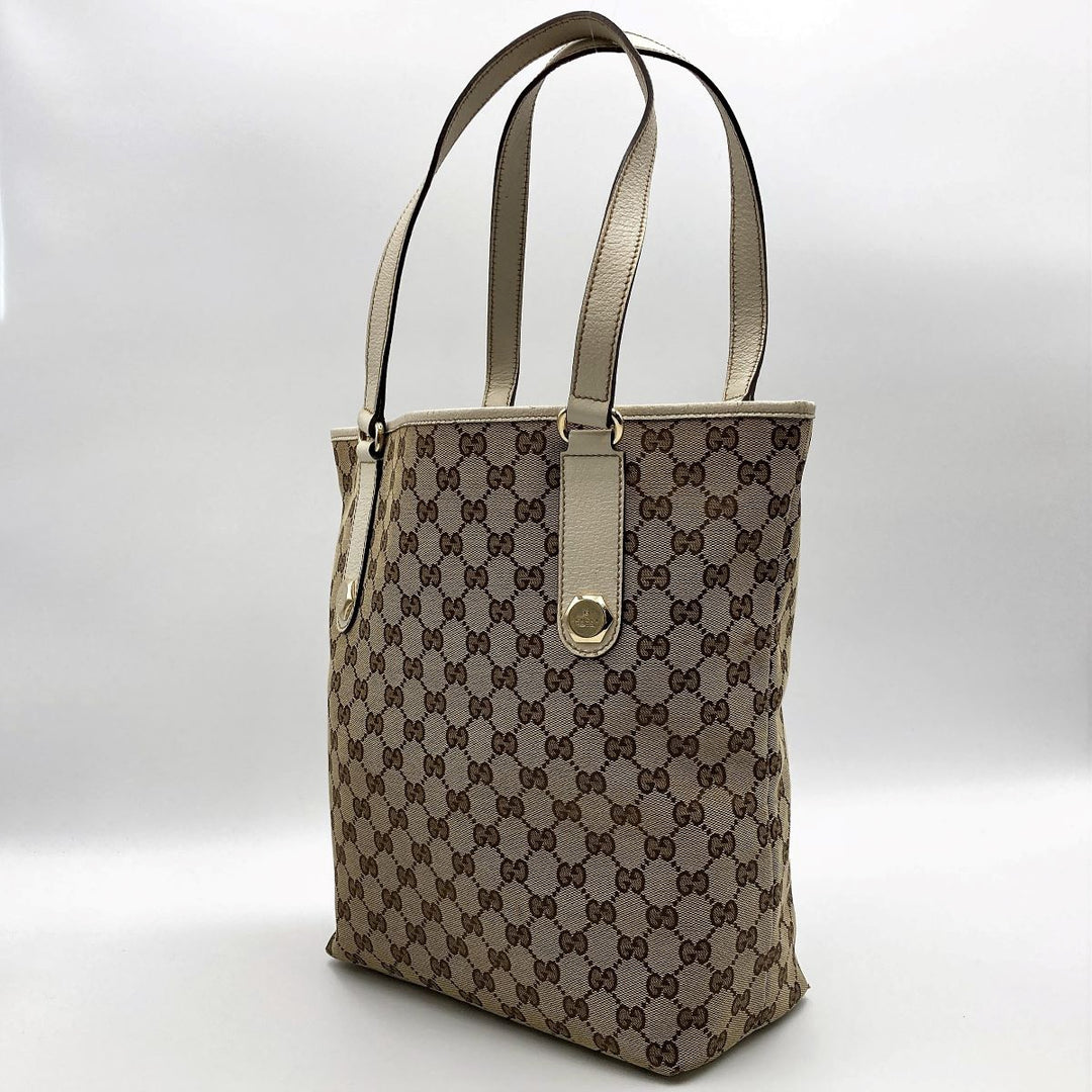 Gucci 153009 GG Shoulder bags Canvas Brown×White