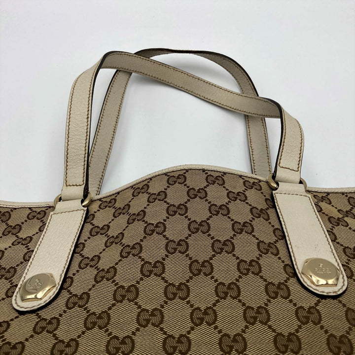 Gucci 153009 GG Shoulder bags Canvas Brown×White