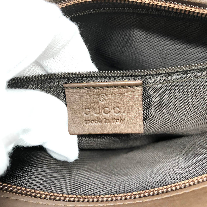 Gucci 002 1119 GG Line Handbags Brown Canvas×Leather