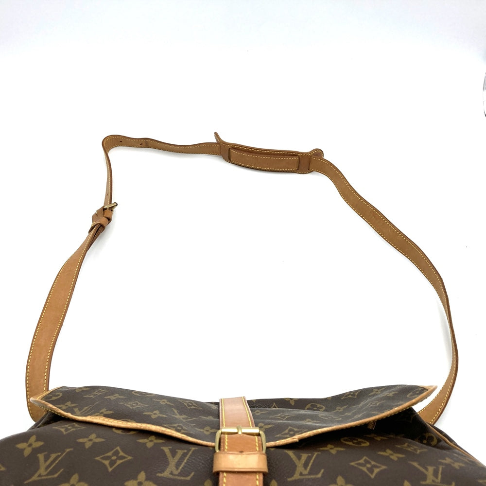 LOUIS VUITTON M42256 Saumur 30 Shoulder Bag, Brown Monogram Canvas/Leather, Women's/Men's, PRE-OWNED
