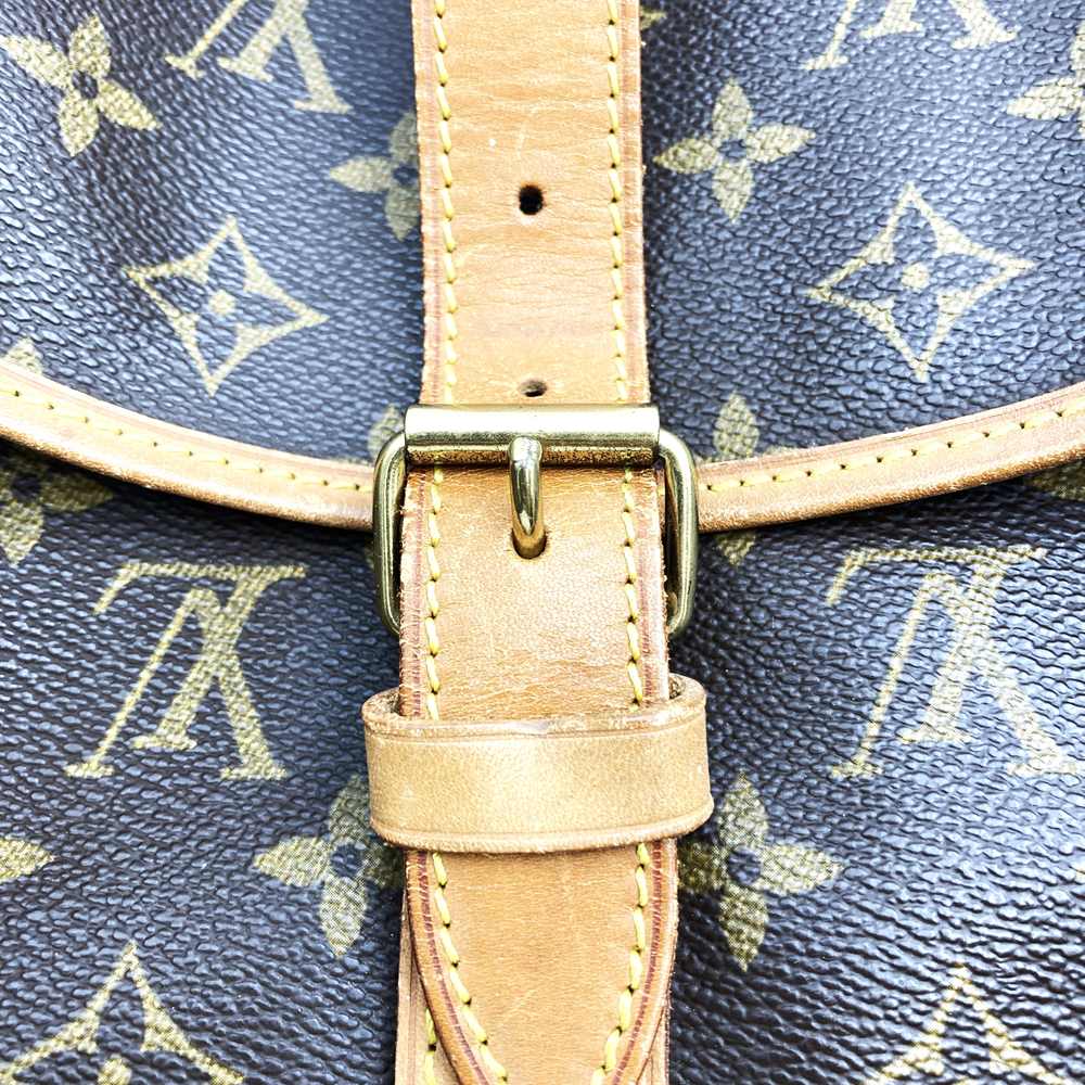 LOUIS VUITTON M42256 Saumur 30 Shoulder Bag, Brown Monogram Canvas/Leather, Women's/Men's, PRE-OWNED