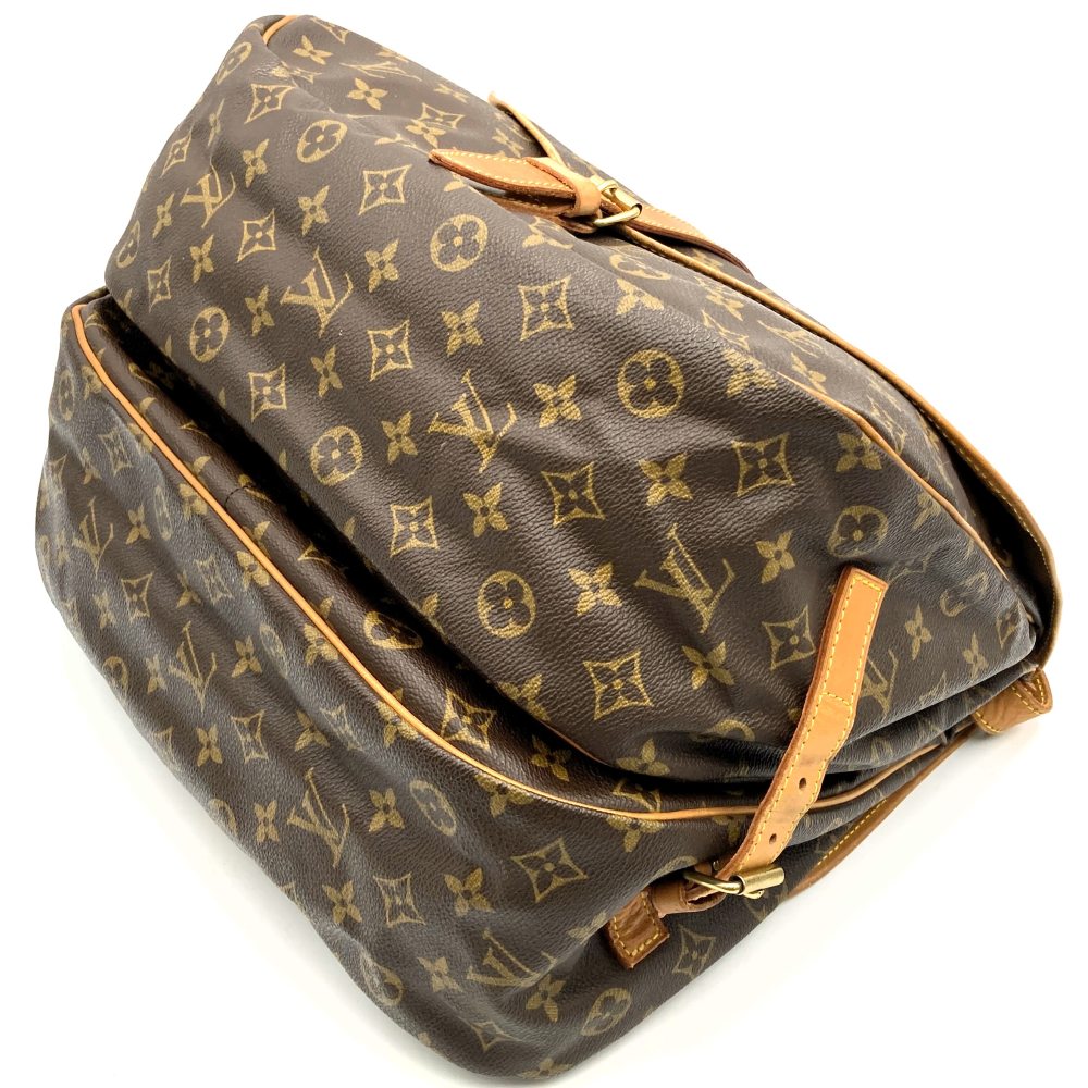 LOUIS VUITTON M42256 Saumur 30 Shoulder Bag, Brown Monogram Canvas/Leather, Women's/Men's, PRE-OWNED