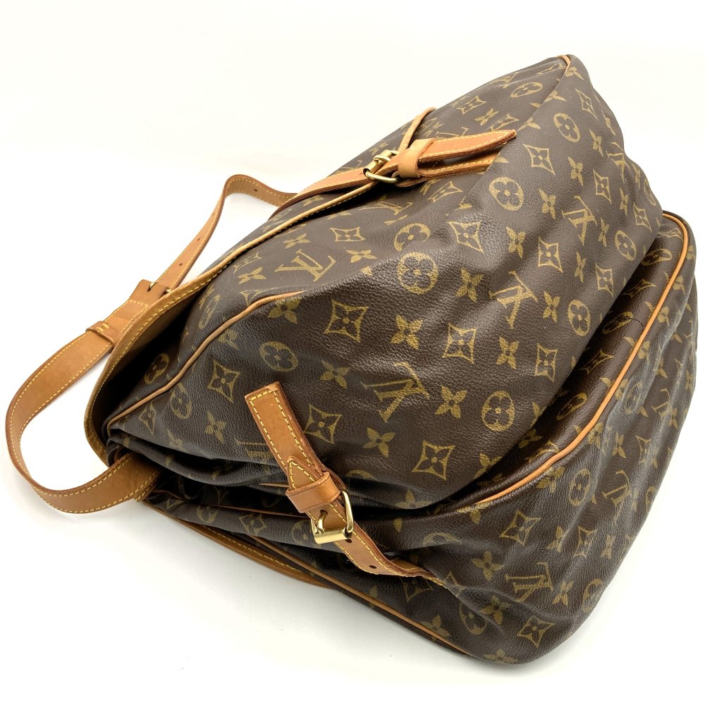 LOUIS VUITTON M42256 Saumur 30 Shoulder Bag, Brown Monogram Canvas/Leather, Women's/Men's, PRE-OWNED