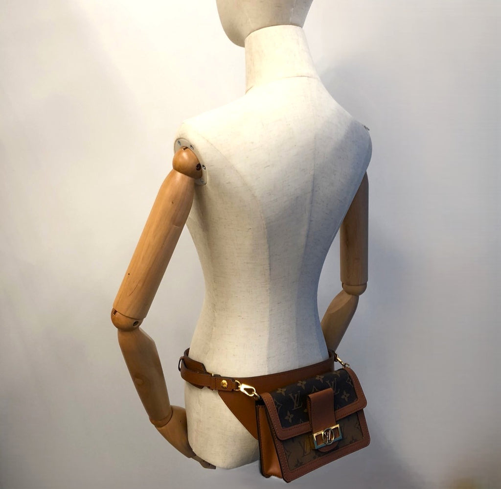 LOUIS VUITTON M44586 Monogram Reverse Bum Bag, Brown, for Men and Women