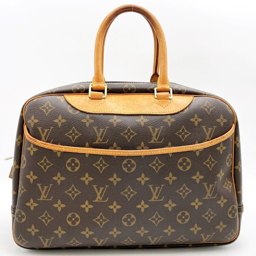 LV M47270/ Bowling Vanity (Deauville) Handbag, Monogram Brown