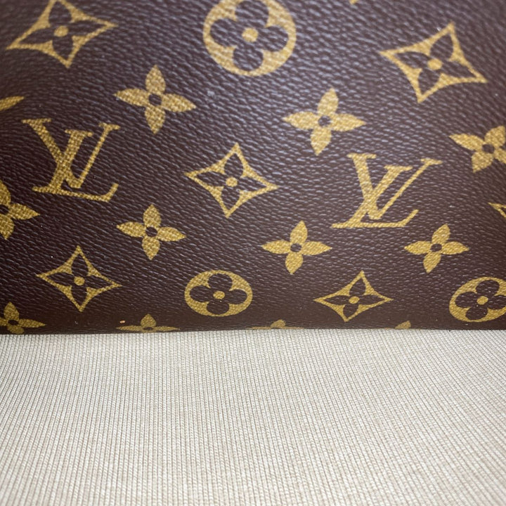 LV M47270/ Bowling Vanity (Deauville) Handbag, Monogram Brown