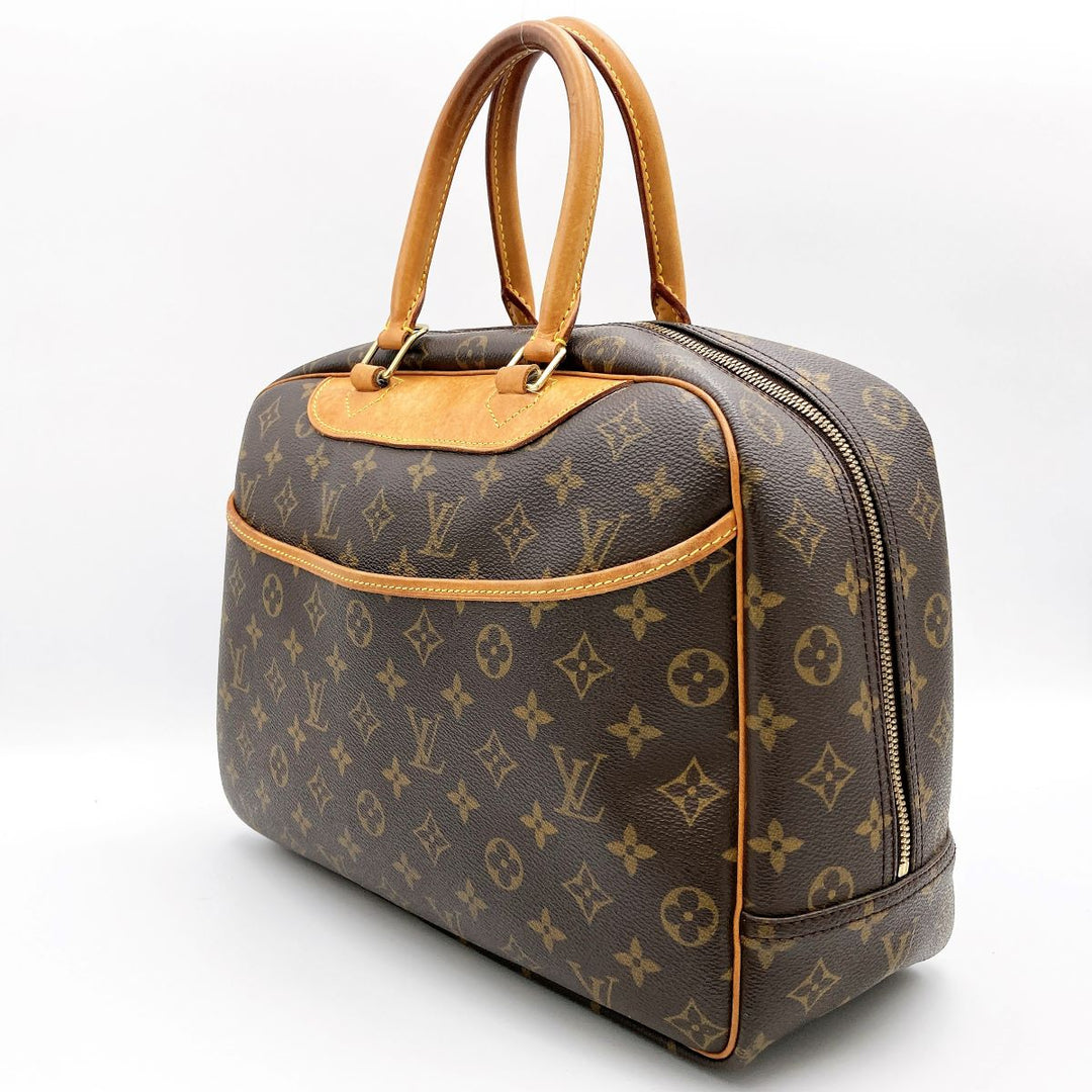LV M47270/ Bowling Vanity (Deauville) Handbag, Monogram Brown