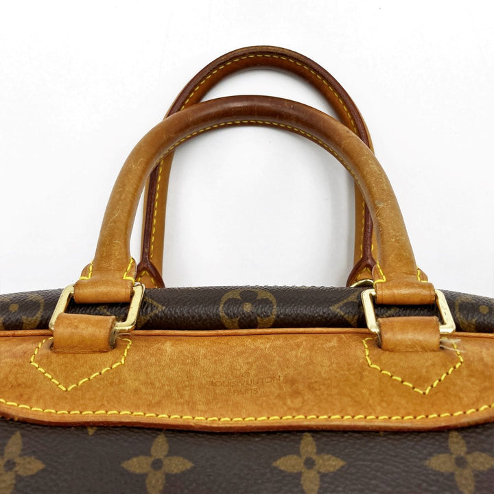 LV M47270/ Bowling Vanity (Deauville) Handbag, Monogram Brown