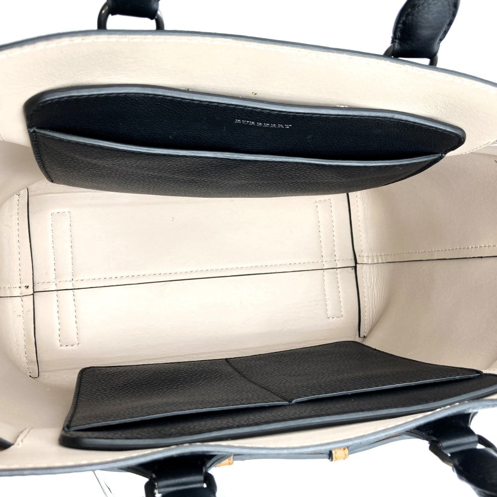 BURBERRY belt handbag, tote bag, shoulder bag, 2-way leather, black, beige