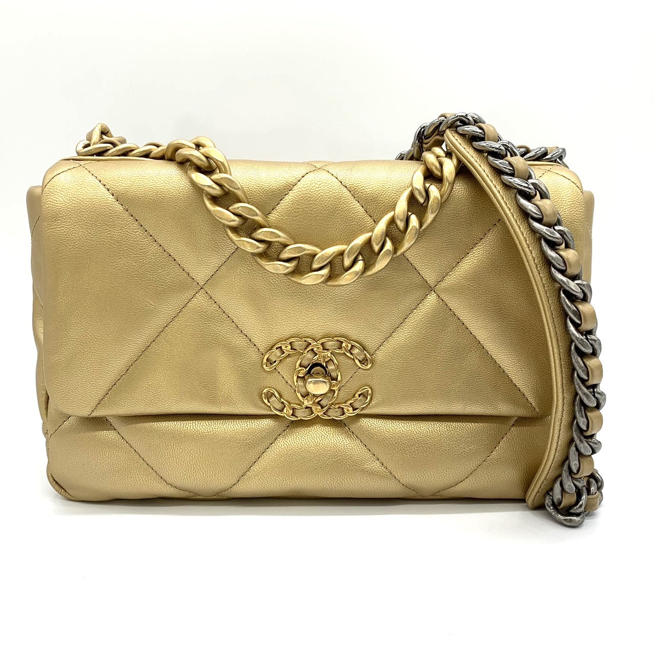 CHANEL19 Chanel Dixneuf Medium Size Maxi Matelassé Chain Shoulder Bag Handbag 2-way Women's PRE-OWNED